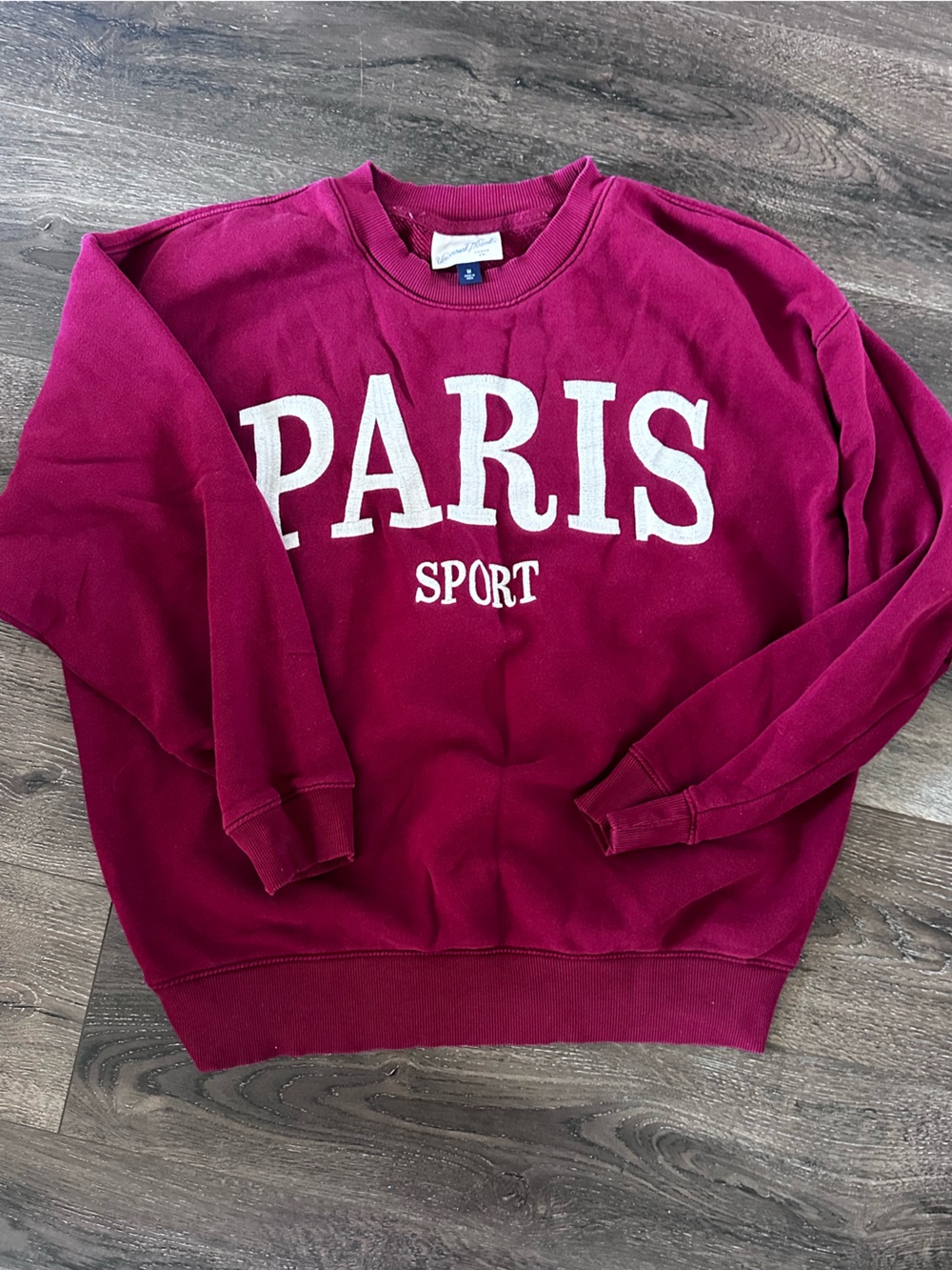 Target Burgundy "Paris Sport" Crewneck Sweatshirt